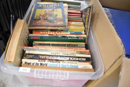 A selection of text library and reference books including childrens annuals
