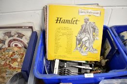 A selection of ceramics and records