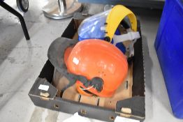 A Stihl chainsaw helmet etc