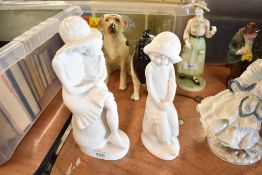 Two modern figures by Spode modelled by Pauline Shone including Mother Love and Joanna