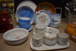 A mixed lot of Arzberg and Limoges ceramics, most hand decorated,including initialled tennis set,