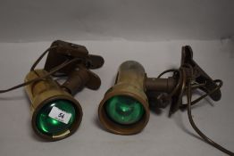 A pair of mid century clip on lights or lamps