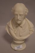 A Bust of Shakespeare marked to back with J&TD and a number of 156.