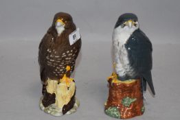 Two Royal Doulton Whisky decanters one as a Buzzard and similar Peregrine Falcon