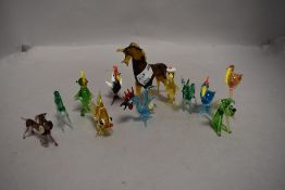 A selection of hand made art glass animals