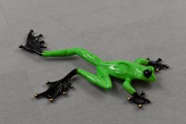 Frogman, Tim Cotterill, a limited edition painted bronze study 'Making tracks' with engraved