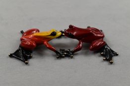 Frogman, Tim Cotterill, a limited edition painted bronze study 'The Kiss' engraved signature and