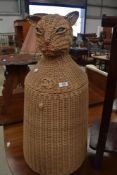 A novelty laundry basket modelled as a cat, height approx. 80cm