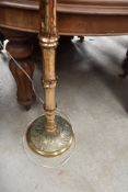 An interesting brass standard lamp, with bamboo design