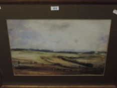 John William Buxton Knight (1842-1908) watercolour, landscape, signed lower right,within a gilt card