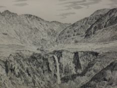 Alfred Wainwright (1907-1991) original pen and ink, entitled 'Coire Na Banachdich' and signed to