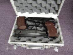 A pair of Makarov .177 Air Pistols in metal case named Cobra