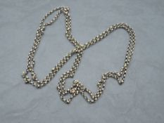 A yellow metal belcher link chain, no marks, tests as 9ct rose gold, approx 50' & 18.2g