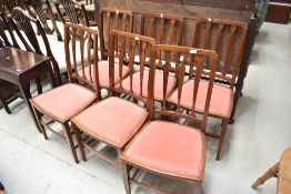 A set of six early 20th Century stained frame salon or dining chairs