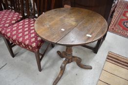 A 19th Century oak pedestal table