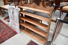 A 19th Century stripped pine open shelf