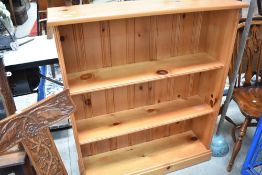 A modern pine effect bookshelf