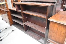 An early 20th Century mahogany open bookcase section
