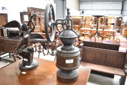 A traditional coffee grinder