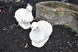 A pair of ornamental garden doves
