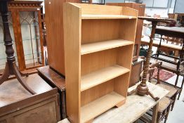 A golden oak bookshelf