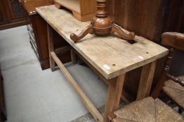 A Craftsmans work bench , width approx. 137cm
