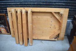 A modern pine work or small dining table