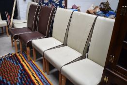 A selection of modern leatherette dining chairs