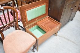 A vintage tea sewing box, labelled Arnold