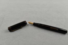 A Summit S125 leverfill fountain pen in black with single band to the cap having Summit 14ct nib.