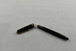 A Conway Stewart Conway 150 fountain pen in black with one narrow band to the cap having a Conway