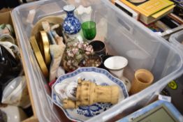 A selection of mixed items and ceramics including oval picture frames