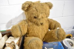 A mid century large plush teddy bear