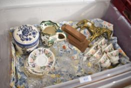 A selection of mixed items and ceramics including teacups