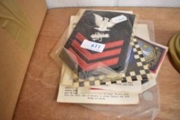 A selection of sew on cloth patches including US Navy and VW