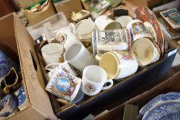 A selection of mixed items and ceramics including coronation cups