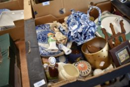 A selection of mixed items and ceramics including chintz tea pot