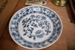 A late Victorian porcelain plate bearing crossed swords mark for Meissen decorated with flowers