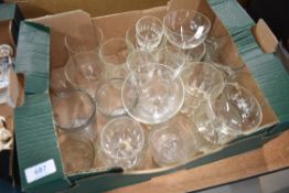 A selection of cut and moulded cocktail and similar glasses