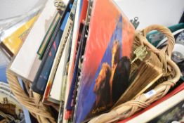A selection of mixed items and ceramics including Elton John vinyl