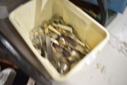 A selection of mixed cutlery and flatwares