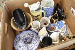 A selection of mixed items and ceramics including vase