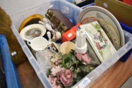 A selection of mixed items and ceramics including lamp base