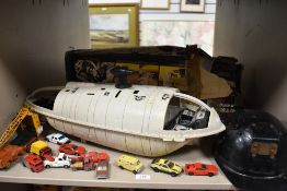 A selection of die cast cars including Dinky and Corgi also Starwars Rebel Transport with partial
