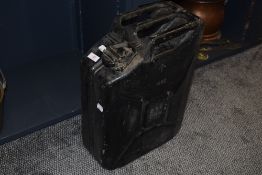 A vintage military style jerry fuel can bearing crows foot with date 1982