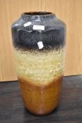 A mid century West German pottery 517 45 vase in three way colour glaze