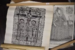 A selection of prints including Elizabethan interest and religious themes