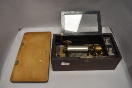 A Victorian small size cylinder music box AF