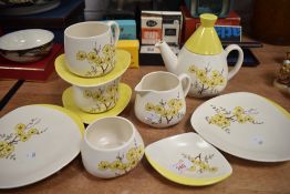 A mid century Carlton Ware part tea service in the triform design