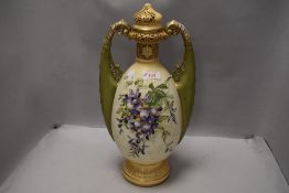 A late Victorian Royal Vienna mantel vase bearing red stamp to base having pierced and gilt design